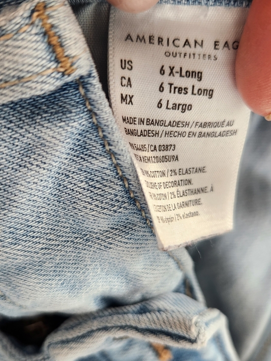 American Eagle Outfitters Light Blue Distressed Wide-Leg Jeans - Picture 5 of 5